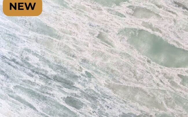 New T111 Seascape sage green marble look translucent engineered stone by Warner Stone Australia